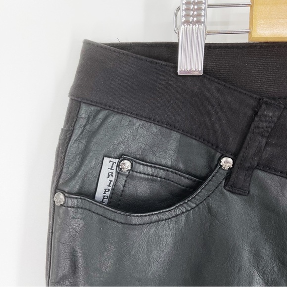 NWT Tripp NYC x Torrid Faux Leather Pleather Front Black Skinny Jeans Size 16 - Picture 2 of 13